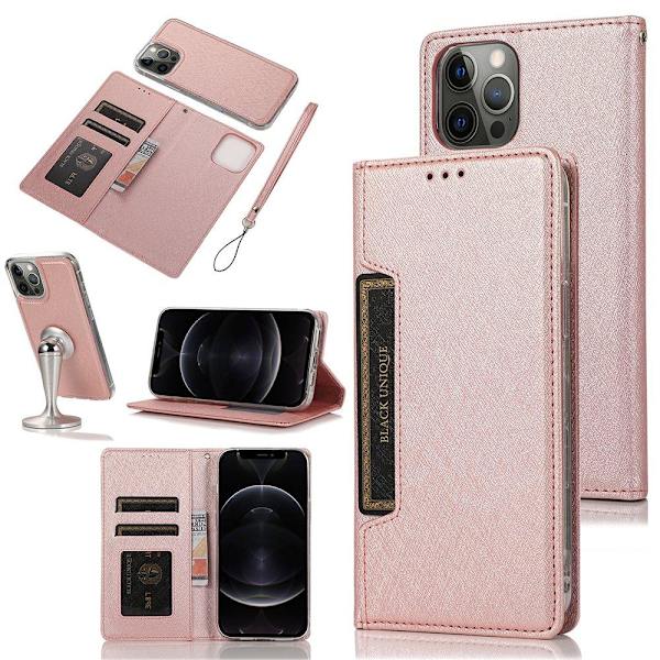 iPhone 12 Pro Max - Plånboksfodral (FLOVEME) Roséguld