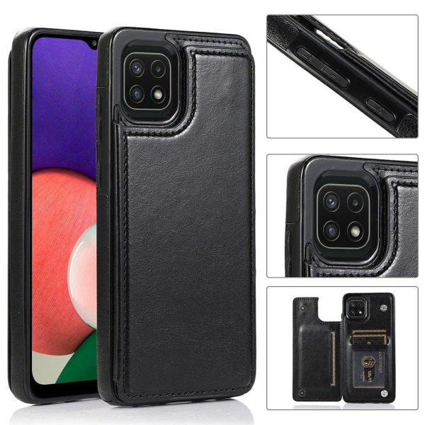 Samsung Galaxy A22 5G - Cover med kortholder Rosaröd