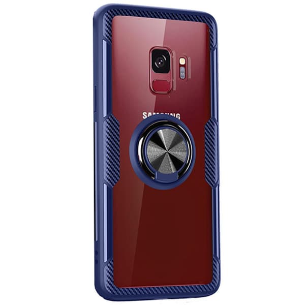 Samsung Galaxy S9 - Skal med Ringhållare (LEMAN) Marinblå/Silver