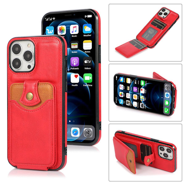 iPhone 14 Pro Max - Skal med Korthållare Svart