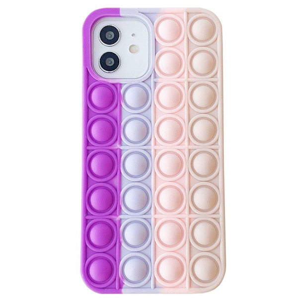 iPhone 12 - Fidget Pop It Silikonskal Blå-Grön-Vit