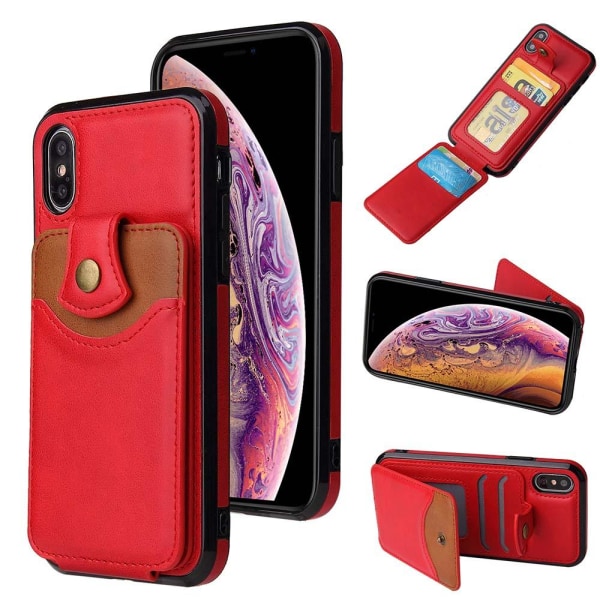 iPhone XR - Professionellt Skyddsskal med Kortfack Mörkbrun Mörkbrun