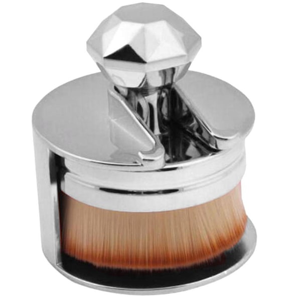 Premium Mjuk Oval Makeupborste Foundation / Löspulver Silver