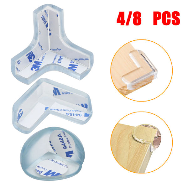 Självhäftande Hörnskydd Barnsäkerhet 4-PACK Rund form