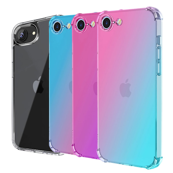 iPhone 16E - Smart Silikonskal med Extra Grepp Rosa/Lila
