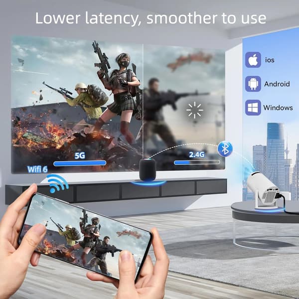 HY300Pro  Smart projektor med Android TV & 350 ANSI Svart
