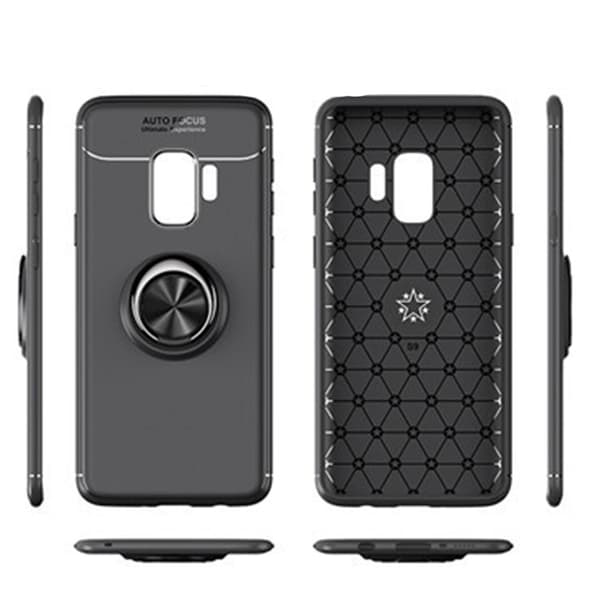 Samsung Galaxy S9 - AUTO FOCUS - Skal med Ringhållare Röd/Röd Röd/Röd