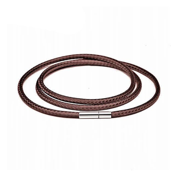 Tunt PU-Läder Halsband Brun
