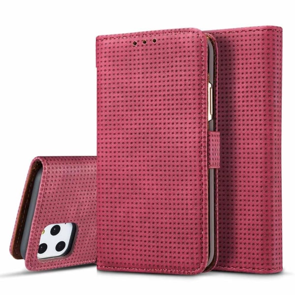 iPhone 11 Pro Max - Praktisk LEMAN Wallet etui Red Röd