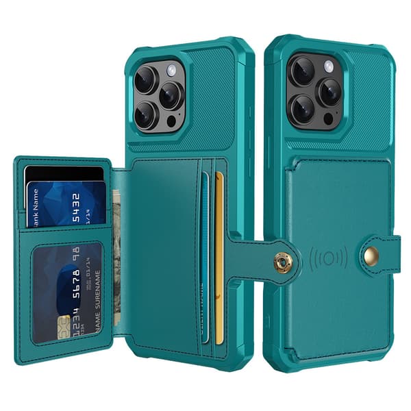 iPhone 16 Pro - Elegant Skyddande Skal med Kortfack Lila