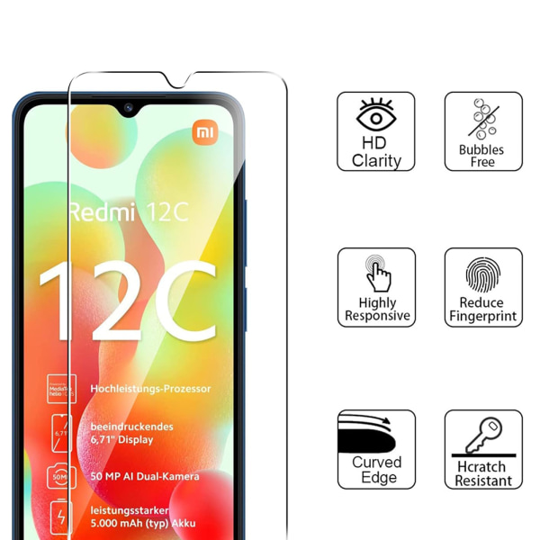 Xiaomi Redmi 12C - Skärmskydd Standard HD 0,3mm