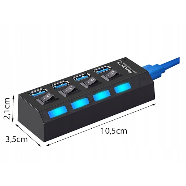 USB 3.0 Hub Splitter - 4 portar för maximal anslutning!