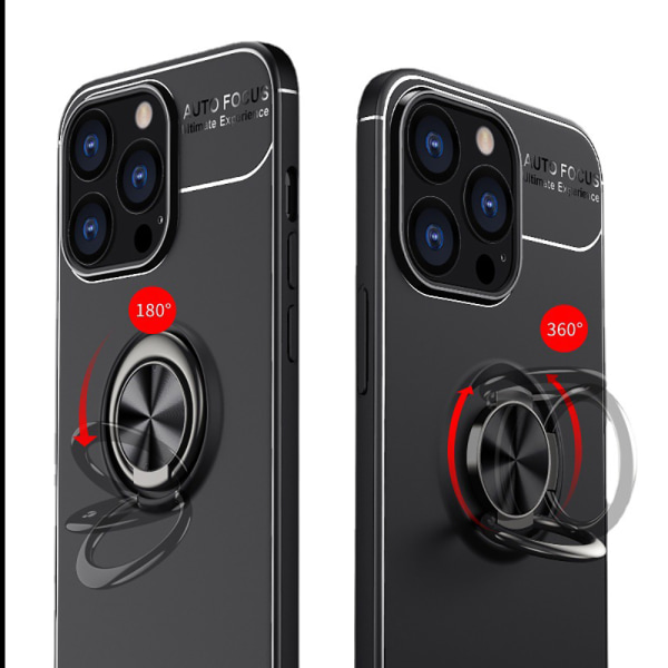 iPhone 14 Pro - Skal med Ringhållare Svart