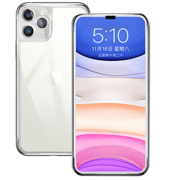 iPhone 11 Pro Max näytönsuoja etu- ja takakannen alumiininen HD-kirkas PinkGold Roséguld