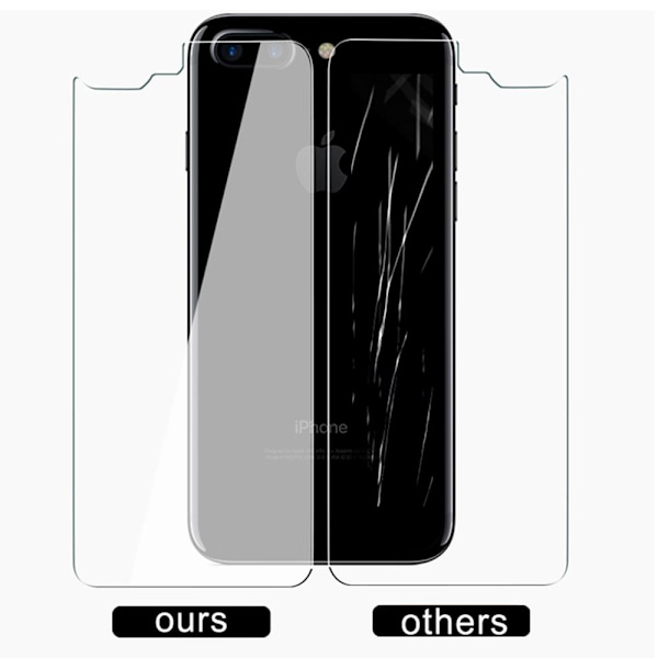 iPhone 7+ Baksida Skärmskydd 9H Screen-Fit HD-Clear. Transparent/Genomskinlig