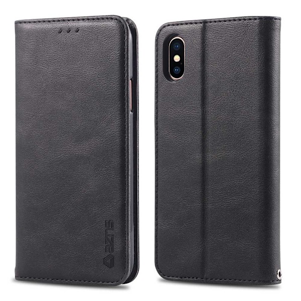 iPhone XS Max - Smart Praktiskt Plånboksfodral Svart Svart