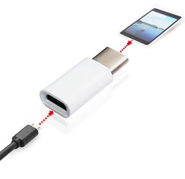 Nya USB 3.1 Typ-C hane till Micro USB hona Adapter Converter Vit