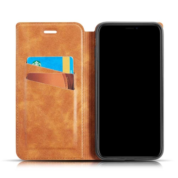iPhone 11 Pro Max - Praktiskt Stils�kert Vintage Pl�nboksfodral Röd
