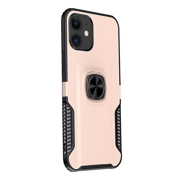 iPhone 12 - Skyddande Skal med Ringhållare Black
