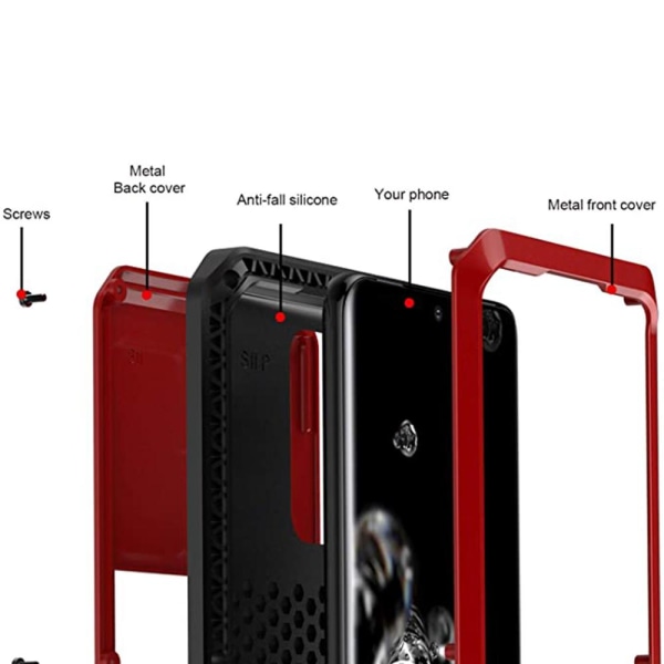 Samsung Galaxy S20 - Beskyttende aluminiumscover Röd