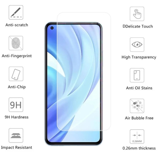 Xiaomi Mi 11 Lite Skärmskydd Standard HD 0,3mm Transparent/Genomskinlig