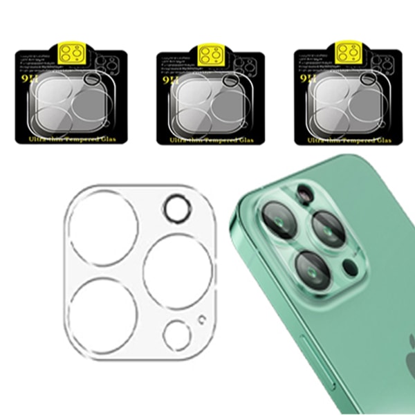 3-PACK Kameran linssin suojus Standard HD 0,3 mm iPhone 14 Pro Max Transparent