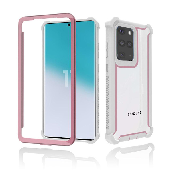 Samsung Galaxy S20 Plus - Skyddande Stilsäkert Skal ROSA/VIT