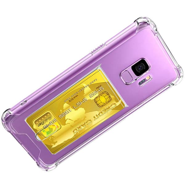 Samsung Galaxy S9 - Robust Skyddsskal med Kortfack Transparent