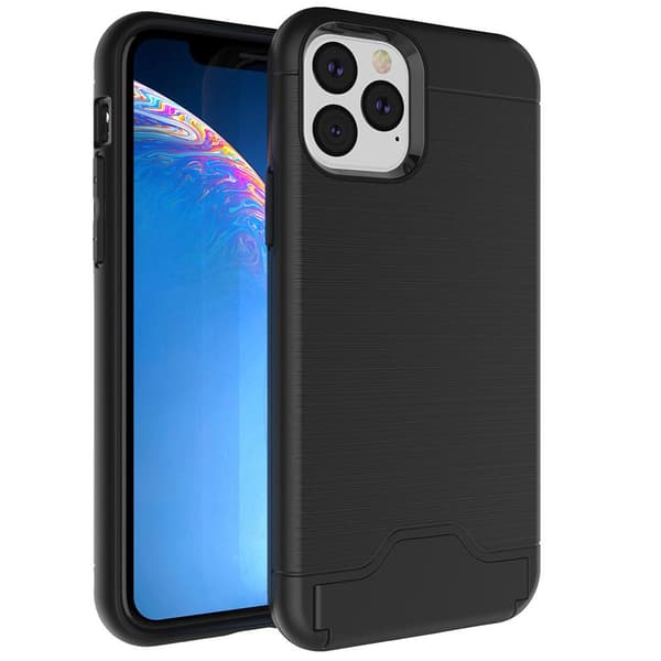 iPhone 11 Pro Max - Stødabsorberende cover med kortholder Grey Grå