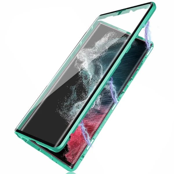 Samsung Galaxy S24 - Kraftig dobbelt magnetisk deksel Svart