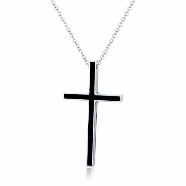 Kors Halsband Hög Kvalitet Svart/Silver
