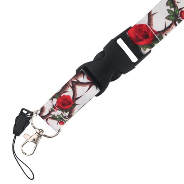 Elegant Ros Design Hållbart Nyckelband Vit