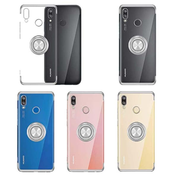 Huawei P Smart 2019 - Praktisk silikonecover med ringholder Guld