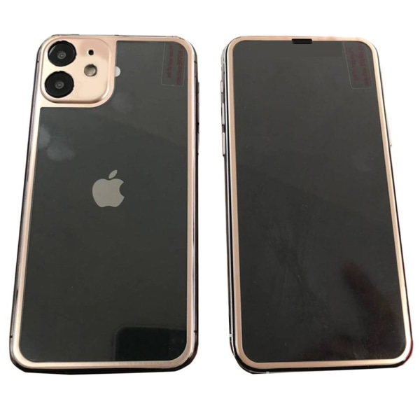 iPhone 11 skjermbeskytter foran og bak aluminium 9H HD-Clear Black Svart
