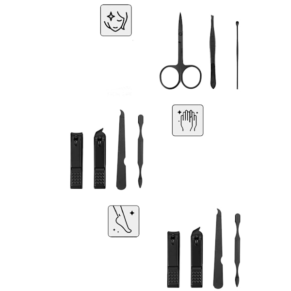 Slittålig 7-Pack Nagelverktyg Manikyr Pedikyr Blå