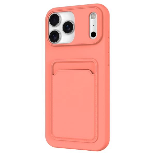 iPhone 17 Pro Max Silikonskal med Kortplats Rosa