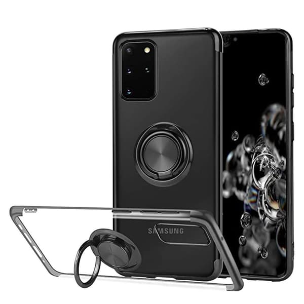 Samsung Galaxy S20 Plus - Silikone etui Ringholder Blå