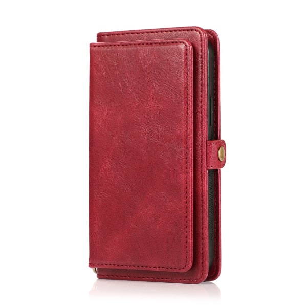 iPhone 15 - Luksus lommebokveske i skinn med silikonskall og ku Red