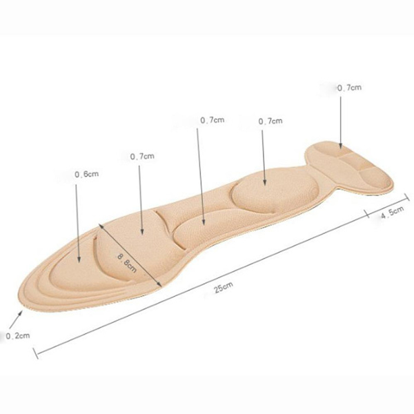 Stötdämpande Bekväma Skoinlägg för Högklackat Beige