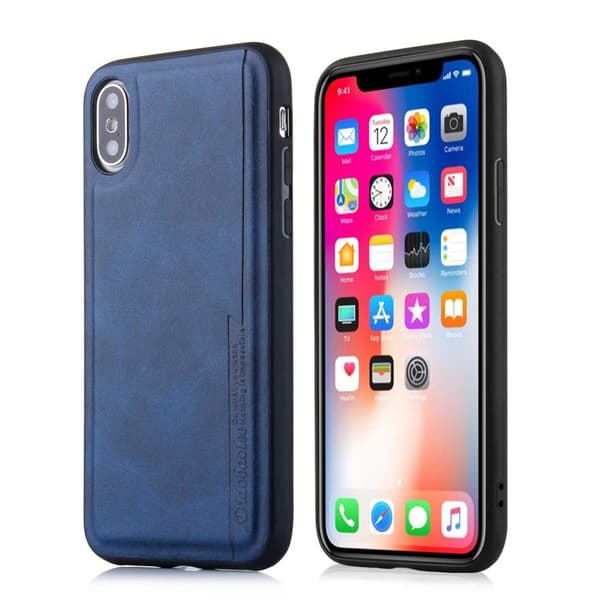 iPhone XS MAX - Stötdämpande PU-Läder Skal Ljusbrun