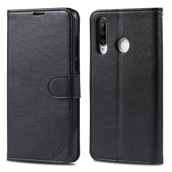 Huawei P30 Lite - Robust Kraftfullt Plånboksfodral AZNS Brun
