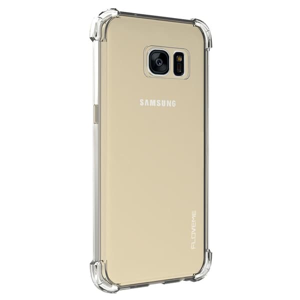 GALAXY S7 EDGE - Effektfullt Silikonskal extra tjocka hörn Silver/Grå