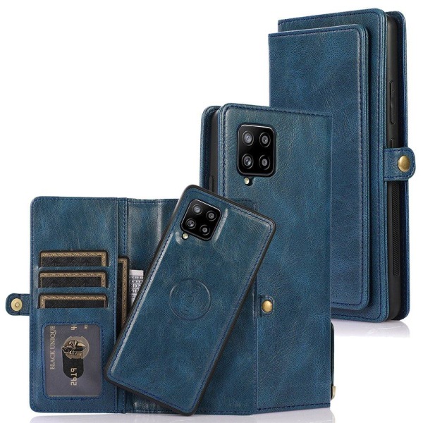 Samsung Galaxy A42 - Stilig 2-1 lommebokdeksel Mörkblå