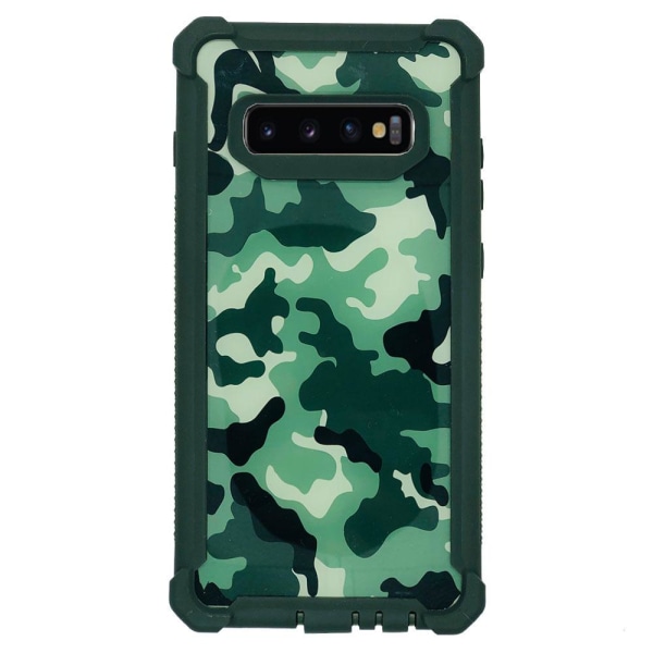 Samsung Galaxy S10 - Skyddande Effektfullt Fodral (ARMY) Kamouflage Grön