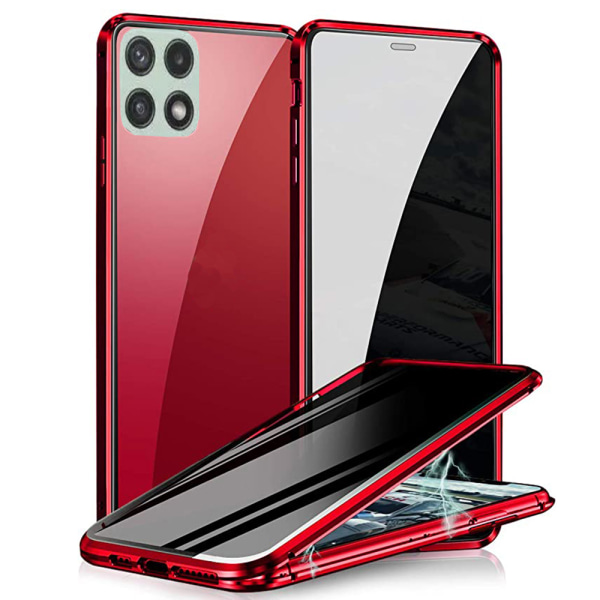 Samsung Galaxy A22 5G - Käytännöllinen kaksipuolinen magneettikuori Röd