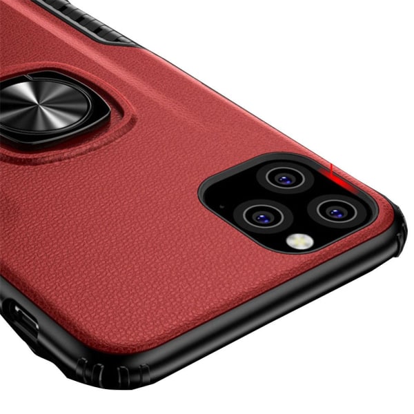 iPhone 11 Pro Max - Professionellt Leman Skal med Ringh�llare Red Röd