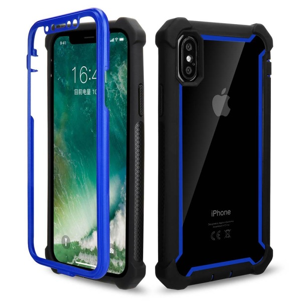 iPhone X/XS - Stötdämpande Smart Skyddsfodral Svart/Röd