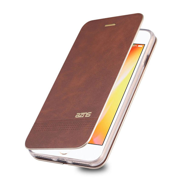 iPhone 7 - Praktiskt Stilsäkert Plånboksfodral Brun
