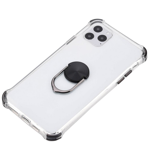 iPhone 11 Pro Max - Beskyttende praktisk cover med ringholder Black Svart