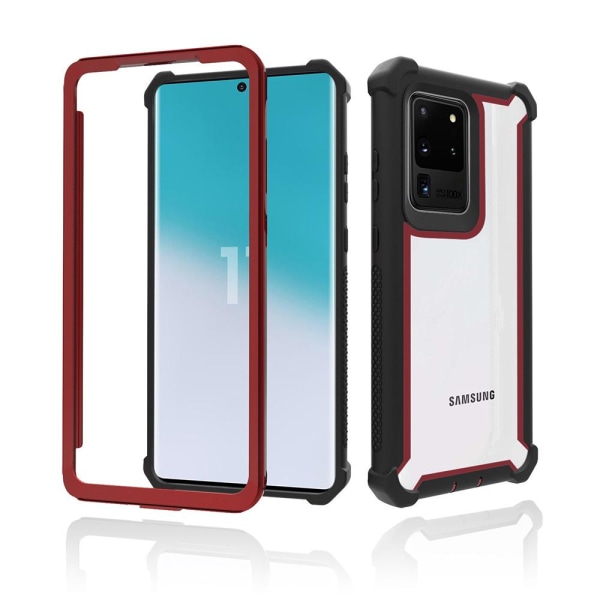 Samsung Galaxy S20 Ultra - Kraftfuldt beskyttelsescover DarkRed Svart/Röd